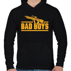 PRINTFASHION Bad boys gun - Férfi kapucnis pulóver - Fekete