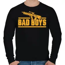PRINTFASHION Bad boys gun - Férfi pulóver - Fekete férfi pulóver, kardigán