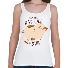 PRINTFASHION Bad Cat - Női atléta - Fehér női trikó