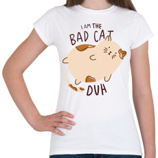 PRINTFASHION Bad Cat - Női póló - Fehér