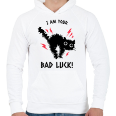 PRINTFASHION bad luck - Férfi kapucnis pulóver - Fehér