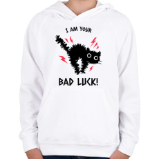 PRINTFASHION bad luck - Gyerek kapucnis pulóver - Fehér