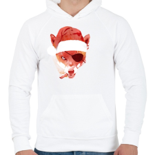 PRINTFASHION Bad santa - Férfi kapucnis pulóver - Fehér férfi pulóver, kardigán