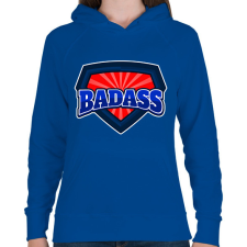 PRINTFASHION BADASS - Női kapucnis pulóver - Királykék női pulóver, kardigán