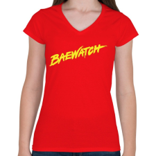 PRINTFASHION BAEwatch - Női V-nyakú póló - Piros női póló