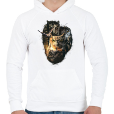 PRINTFASHION Baglyok - Férfi kapucnis pulóver - Fehér