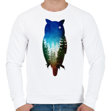PRINTFASHION Bagoly absztrakt - Férfi pulóver - Fehér férfi pulóver, kardigán
