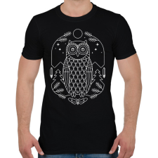 PRINTFASHION Bagoly az erdőben - Férfi póló - Fekete férfi póló
