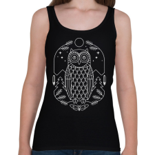 PRINTFASHION Bagoly az erdőben - Női atléta - Fekete női trikó