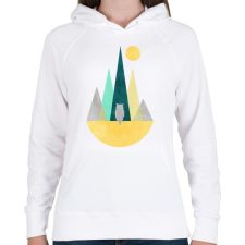 PRINTFASHION Bagoly és hegyek - Női kapucnis pulóver - Fehér női pulóver, kardigán