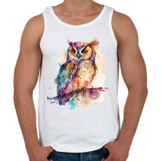 PRINTFASHION Bagoly  - Férfi atléta - Fehér