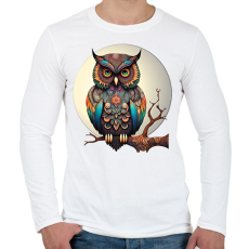 PRINTFASHION Bagoly - Férfi hosszú ujjú póló - Fehér