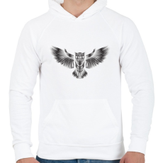PRINTFASHION Bagoly - Férfi kapucnis pulóver - Fehér