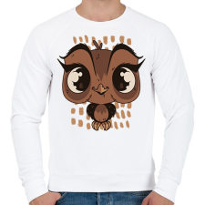 PRINTFASHION Bagoly - Férfi pulóver - Fehér férfi pulóver, kardigán