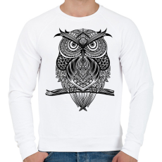 PRINTFASHION bagoly - Férfi pulóver - Fehér