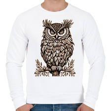 PRINTFASHION Bagoly - Férfi pulóver - Fehér férfi pulóver, kardigán