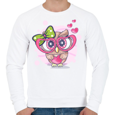 PRINTFASHION Bagoly  - Férfi pulóver - Fehér