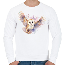 PRINTFASHION Bagoly - Férfi pulóver - Fehér férfi pulóver, kardigán