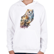 PRINTFASHION Bagoly  - Gyerek kapucnis pulóver - Fehér