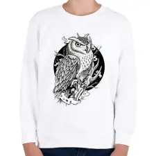 PRINTFASHION bagoly - Gyerek pulóver - Fehér gyerek pulóver, kardigán