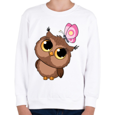 PRINTFASHION bagoly - Gyerek pulóver - Fehér