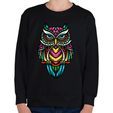 PRINTFASHION Bagoly - Gyerek pulóver - Fekete gyerek pulóver, kardigán