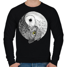 PRINTFASHION Bagoly jin jang - Férfi pulóver - Fekete