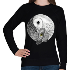 PRINTFASHION Bagoly jin jang - Női pulóver - Fekete