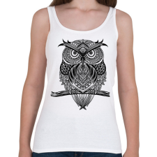 PRINTFASHION bagoly - Női atléta - Fehér női trikó