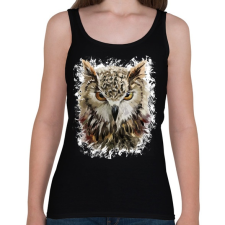 PRINTFASHION bagoly - Női atléta - Fekete női trikó