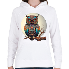 PRINTFASHION Bagoly - Női kapucnis pulóver - Fehér