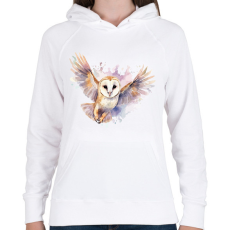 PRINTFASHION Bagoly  - Női kapucnis pulóver - Fehér