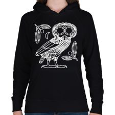 PRINTFASHION Bagoly - Női kapucnis pulóver - Fekete női pulóver, kardigán