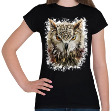 PRINTFASHION bagoly - Női póló - Fekete női póló