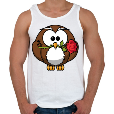 PRINTFASHION Bagoly rózsaszállal - Férfi atléta - Fehér