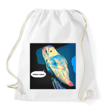 PRINTFASHION Bagoly - Sportzsák, Tornazsák - Fehér tornazsák