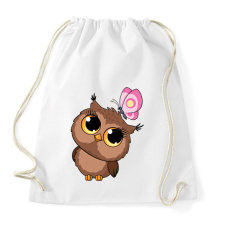 PRINTFASHION bagoly - Sportzsák, Tornazsák - Fehér tornazsák