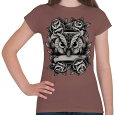 PRINTFASHION Bagolyszerelem - Női póló - Mogyoróbarna