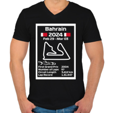 PRINTFASHION Bahrain grand prix - Férfi V-nyakú póló - Fekete férfi póló