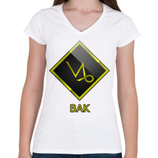 PRINTFASHION Bak - Női V-nyakú póló - Fehér női póló