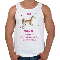 PRINTFASHION Bak - Shiba inu - Férfi atléta - Fehér