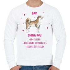 PRINTFASHION Bak - Shiba inu - Férfi pulóver - Fehér férfi pulóver, kardigán