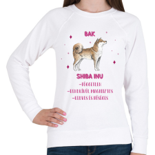 PRINTFASHION Bak - Shiba inu - Női pulóver - Fehér női pulóver, kardigán