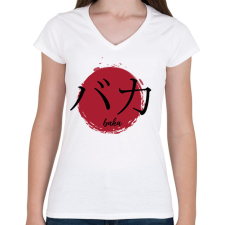 PRINTFASHION Baka - Női V-nyakú póló - Fehér női póló