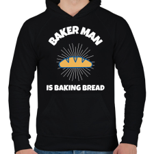 PRINTFASHION BAKER MAN IS BAKING BREAD - Férfi kapucnis pulóver - Fekete férfi pulóver, kardigán