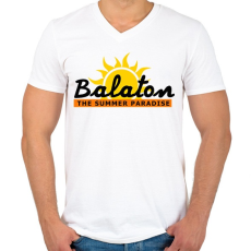 PRINTFASHION BALATON2 - Férfi V-nyakú póló - Fehér