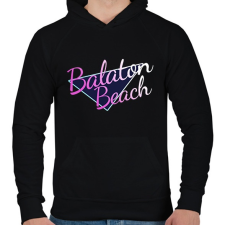 PRINTFASHION Balaton Beach - Férfi kapucnis pulóver - Fekete férfi pulóver, kardigán