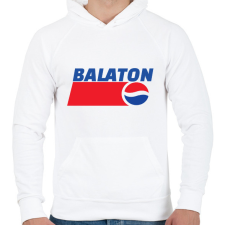 PRINTFASHION BALATON  - Férfi kapucnis pulóver - Fehér férfi pulóver, kardigán