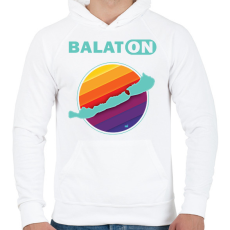 PRINTFASHION Balaton  - Férfi kapucnis pulóver - Fehér