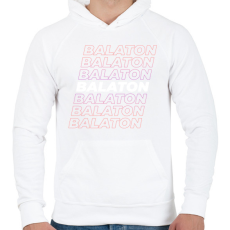 PRINTFASHION Balaton - Férfi kapucnis pulóver - Fehér
